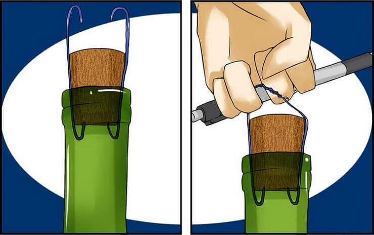 как открыть вино без штопора ключом